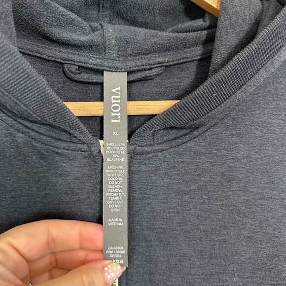 Vuori Coronado Hoodie Men's XL DreamKnit Midnight Heather Blue Zip Up Stretch - Picture 6 of 7